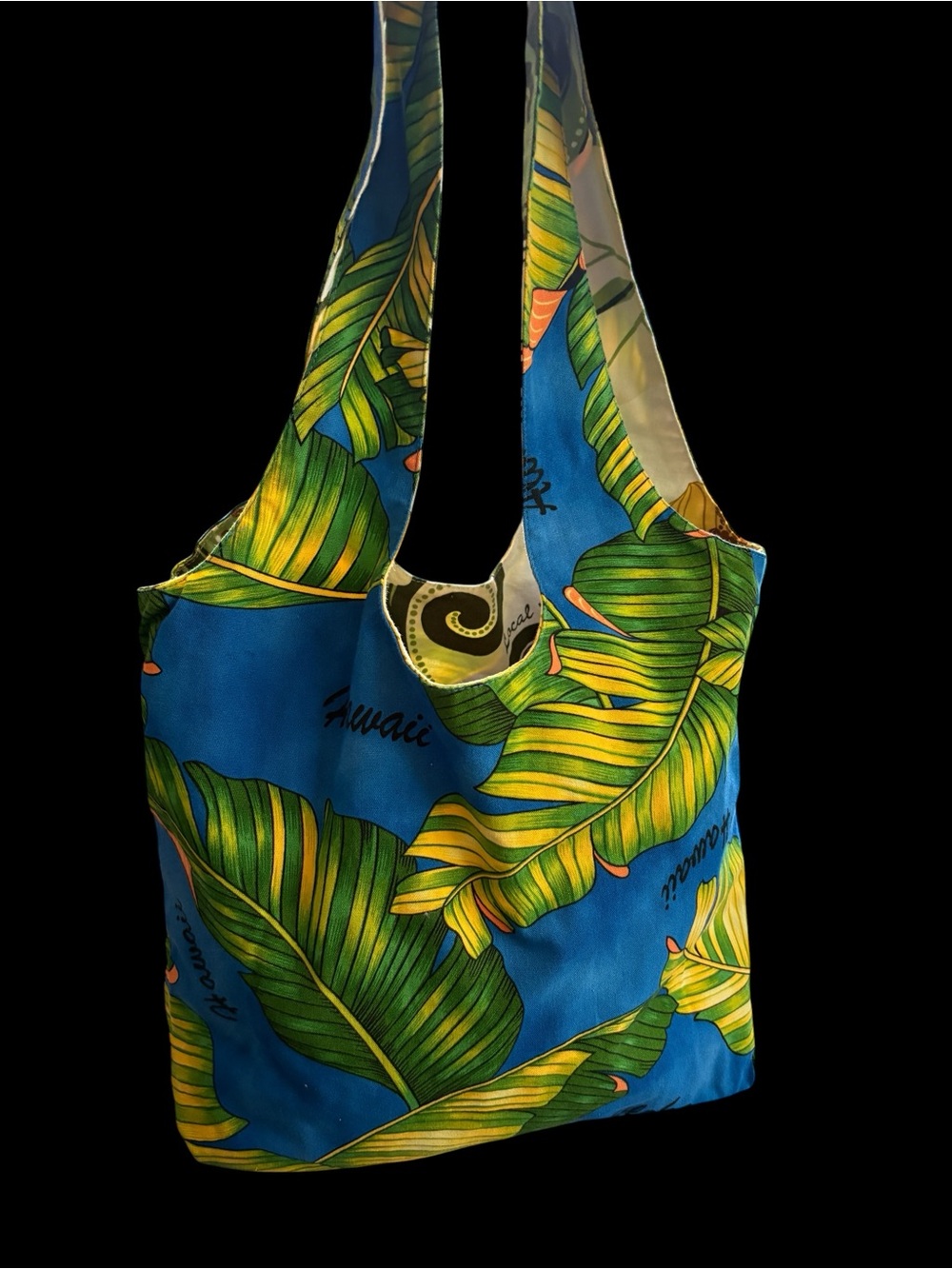 Local Design Blue Tropical Leaf Tote Bag - Women